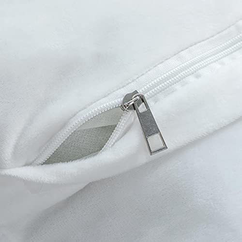 Linmopm No Insert Faux Fur Sheepskin Throw Pillow Cover 18X18 Set Of 2 Merino Style Super Soft Fluffy Cushion Fuzzy Pillow Cases New Luxury Series For Livingroom Couch Sofa Bed Home Decor (White) #TOP4