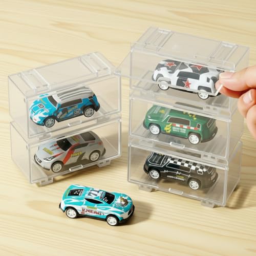 Image of HASTHIP 5Pcs Stackable Diecast Car Display Box, 1: 64 Individual Door
