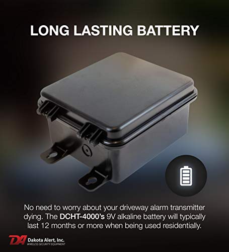 Image of Dakota Alert DCHT-4000 Rubber Hose Driveway Alarm Sensor - Wireless Vehicle Detection Transmitter with 25-FT Hose, 1-Mile Range, Compatible with Dakota Alert 4000 Series Receivers