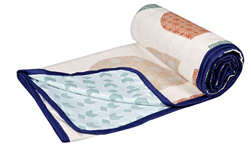 Image of BSB HOME Pure Cotton 120 GSM Reversible Soft Light Weight Printed Single Bed Blanket /AC Dohar /Summer /Skin Friendly Dohar-220 x 152 cm- Beige