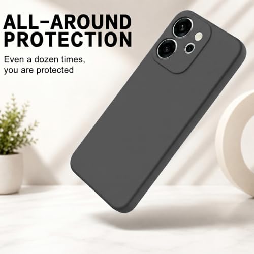 Image of Back Cover Compatible with Oppo Reno15 Pro 5G / 15 Pro Mini 5G | Full Camera Protection | Premium Liquid Silicon Case | Flexible Bumper Case for Oppo Reno15 Pro 5G / 15 Pro Mini 5G (Black)