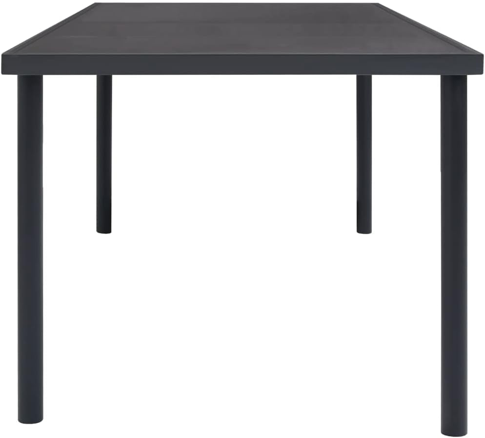 Outdoor Side Table, Patio End Table with Metal Frame, Home Coffee Table for Living Room, Balcony, Patio Dining Table Anthracite 74.8"x35.4"x29.1" Steel