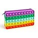 PUTRON Astuccio Matite Pop its, Creativo Silicone Pop Bubble Portamatite Fidget Giocattoli Grande Bambini Cancelleria Storage Bag (arcobaleno)