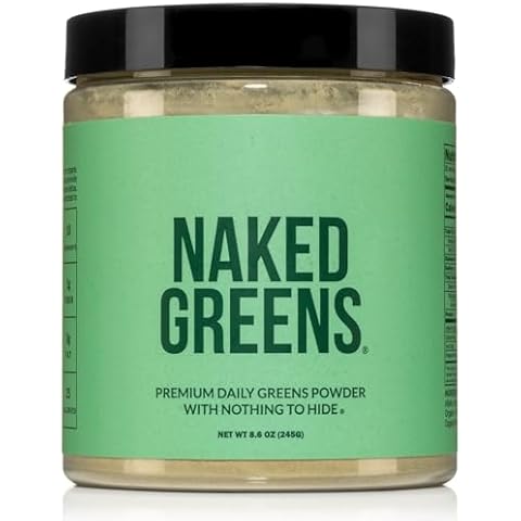 Naked Super Greens Powder Organic Greens Supplement - Only 10 Premium Ingredients - Vegan, Non-GMO, Prebiotic and Probiotic - 35 Servings Cover