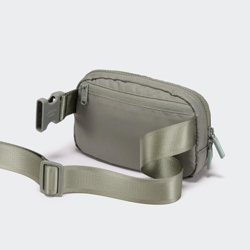 Image of Pander Two Way Zipper Fanny Pack Nylon Everywhere Belt Bag for Women, Water Repellent Waist Packs, Crossbody Bags with Adjustable Strap (Grey Sage).