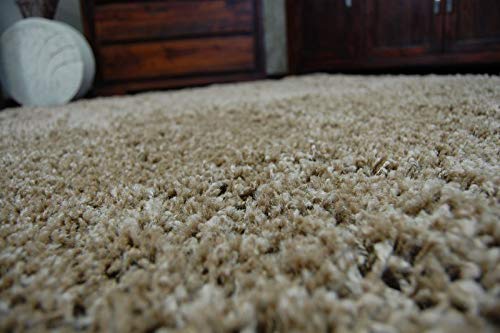 Tapis Shaggy Galaxy 9000 marron clair 140x190cm haute densité