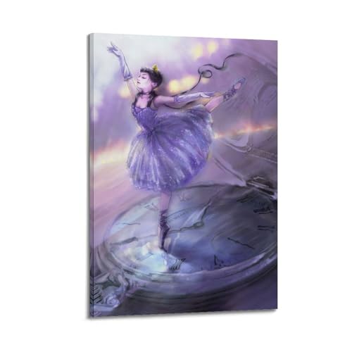 Poster de danse romantique WIZIGM : art mural moderne toile ballerine 30x45cm