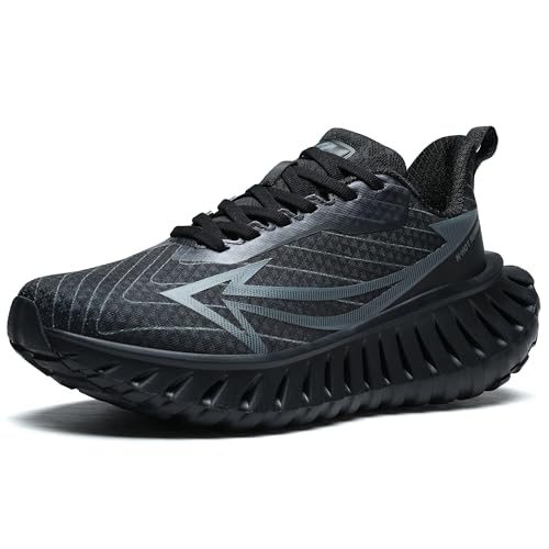 DIPAIYING Chunky Fashion Walking Shoes for Women & Men Breathable Casual Sneakers Lightweight Gym Workout Tennis Shoes Black Size 9