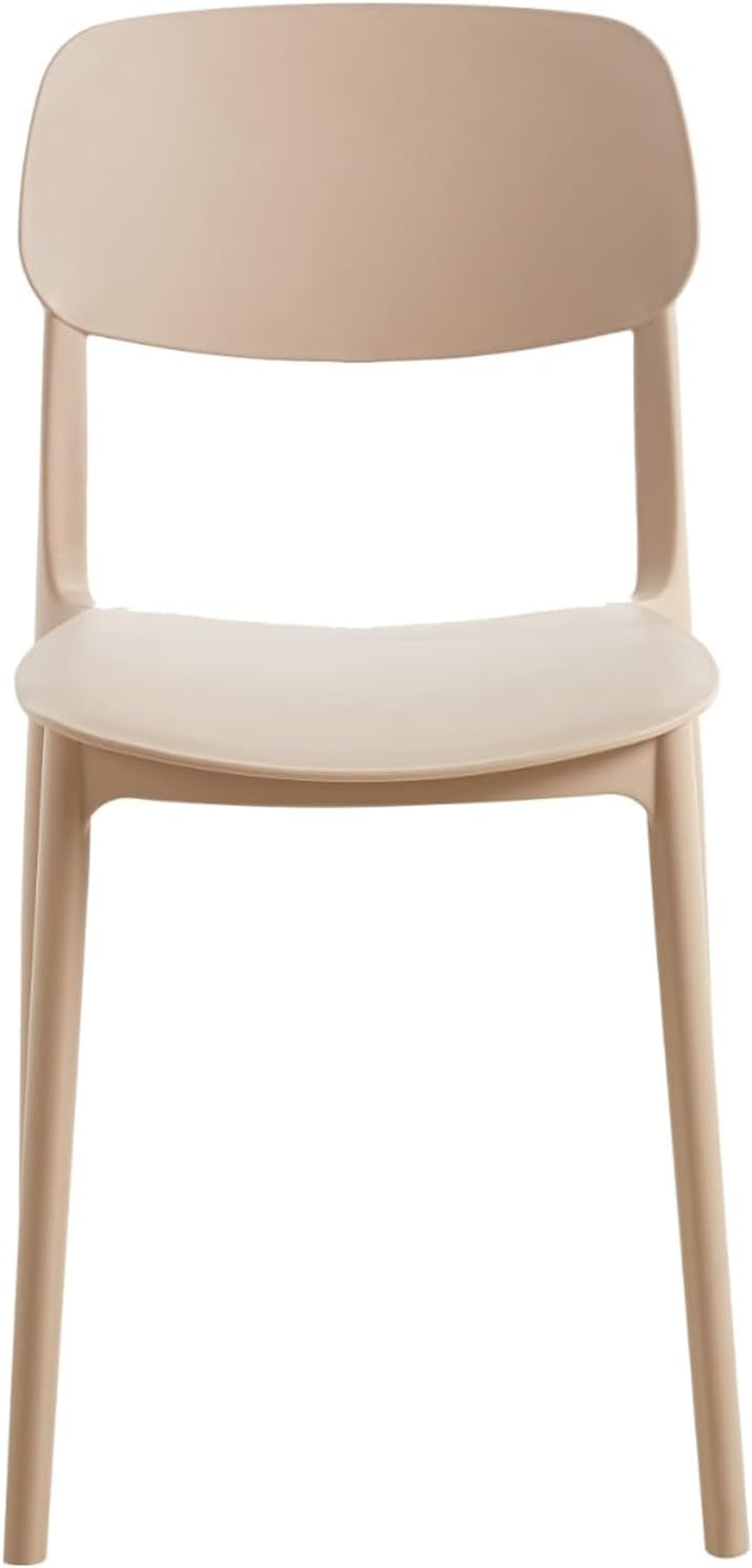 Generico GORICA Set 4 pièces Chaise PRAGA en plastique empilable intérieur extérieur confort taupe