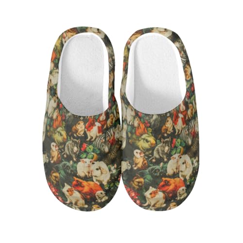 Pantoufles en coton cochon d'inde antidérapantes pour homme et femme taille M