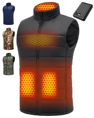 Men Heated Vest Battery Pack Included Rechargeable Ski Essential Snowboard Gear Motorcycle Riding Accessories Jacket Outfits Clothing Bibs Suits Snowmobile Equipment Cycling Must Have Biker Lover Gift