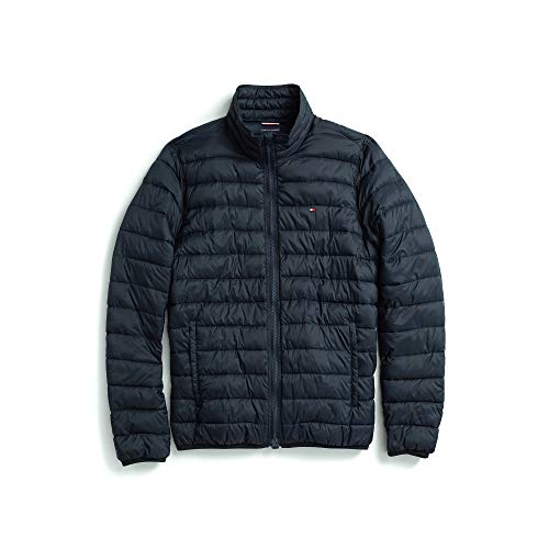 Tommy Hilfiger Men's Adaptive Insulated Jacket with Magnetic Zipper, navy blazer, X-Large