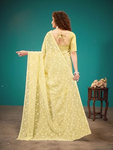 Image of Garden Vareli Viscose Brasso Floral Print Saree