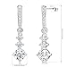 Sterling Silver Dangle Studs CZ Earrings Charms Hypoallergenic Fashion Dainty Stud Jewelry with Cubic Zirconia Birthday Gift for Women