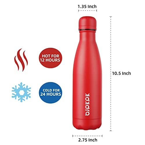 Image of BJPKPK 17 oz Insulated Water Bottle, Stainless Steel Flask, Leak Proof