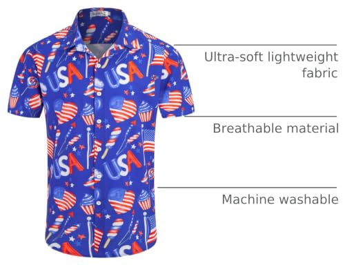 Image of Yoimira Hawaiian Shirts for Men, Print Mens Casual Short Sleeve Button Down Shirts Floral Aloha Beach Shirt
