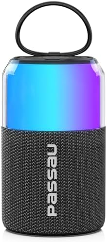Passau Portable Bluetooth Speaker Wireless with Lights, 15W Loud Stereo Clear Sound, All Day Playtime, BT 5.4, TWS Paring, for Home Outdoor Party Beach (Black)