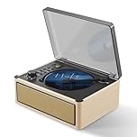 Retro CD Player with Bluetooth in/Out, Portable CD Player FM Radio Wood Music Player,3000mAh Battery Powered,Built-in Dual HiFi Stereo Speakers,Support AUX/USB/TF,Vintage Decor for Home,Natural White