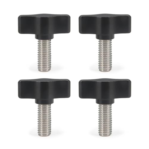 Vis moletées M8 x 18 mm vis de serrage manuel inox bouton moleté noir lot de 4