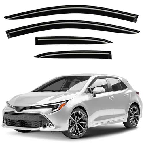 Window Deflectors Smoke Tinted Tape-On Side Window Vent Visor Deflectors Rain Guards Compatible with Toyota Corolla 2020-2026 Hatchback - 4pcs. GW0795