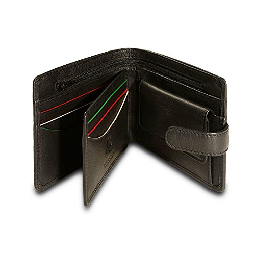 Visconti Sawgrass Ag17 Mens Bi-Fold Id Wallet Coin Pouch (Black) Augusta Collection #TOP3