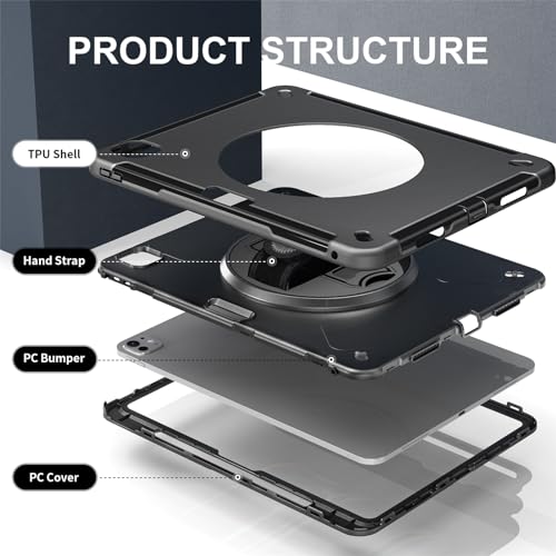Funda iPad Pro 13 2024 M4 rugerizada con soporte y protector 2