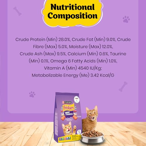 Image of FRISKIES Surfin' Favourites Cat Food, Mackerel Tuna Salmon & Sardine Flavours, 1kg, Packet (Pack of 2), Adult, Dry