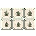 Spode Christmas Tree Holiday Coasters (Set of 6) - Cork Backed Board, Heat and Stain Resistant Drink Coasters - Durable Tabletop Protection, Festive Coasters for Home Décor (4