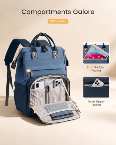 Image of LOVEVOOK Laptop Backpack Women Quilted Teacher Nurse Work Backpack Purse