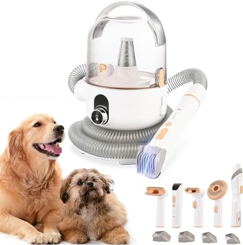 AsyPets Pet Grooming Vacuum,Pet Grooming Kit & Vacuum Suction 99% Pet Hair,Dog Vacuum for Shedding Grooming,Pet Grooming Vacuum for Dogs&Cats,5 in-1 Pet Grooming Kit,Dog Hair Remover