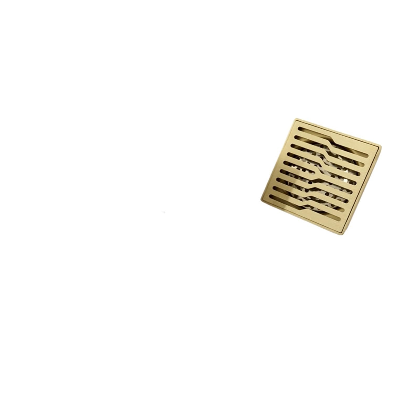 1PCS Brushed Gold Square Stainless Steel Floor Drain For Shower Washing Machine(Brushed Gold)