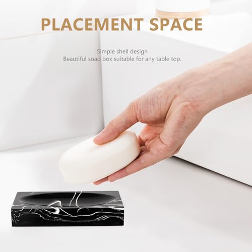 Set de baño de resina efecto mármol negro para hogar elegante 4