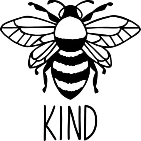 Be Kind Bee Vinyl Decal Sticker for Car/Window/Wall (Black Matt) Cover
