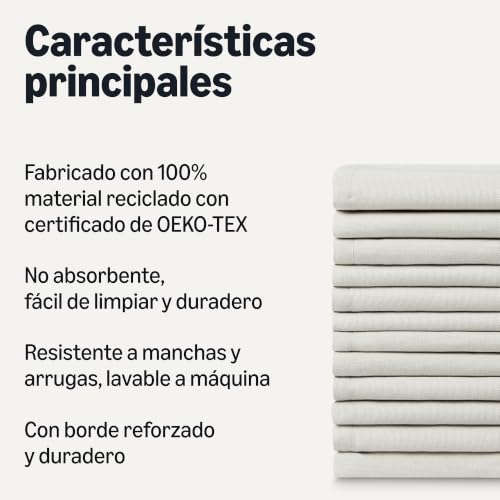 Miniatura 2 de Amazon Basics Servilletas de Tela Reutilizables Resistentes a Las Manchas y Las Arrugas, Paquete de 12, 43 x 43 cm, Color Blanco
