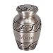 Custom Engraved Coronet Pewter Keepsake Cremation Urn for Ashes, Brass, Gray Silver Urn, Keepsake Sized Cremation Urn, 3 Inches High