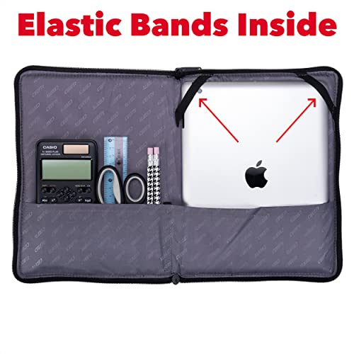 Image of Case It Tablet Binder Accessory, Padded Tablet with 3 Steel Grommets, ffits Any Standard 3 Ring Letter Size Binder, Mesh Pocket on Front, Zipper Closure, TBT-100, Black