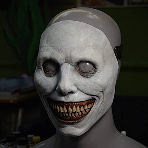 Jdkod Halloween Mask Scary Smiling Demons Mask With White Eye Horrible Devil Cosume #TOP5