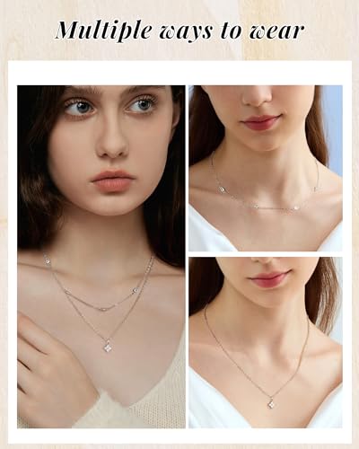 ACECHA Diamond Necklaces for Women-Dainty 18K Gold Silver Plated Choker CZ Layered Pendant with Pearl Diamond Zircon Cross Trendy Minimalist Necklace Jewelry Gifts For Women3