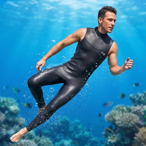 Chaqueta Chaleco de Buceo Sin Mangas con Cremallera Frontal para Movimiento Flexible Capa Térmica y Uso en Deportes Acuáticos Adecuada para Playa, Natación y Snorkel miniatura 3