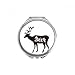 Deer Black And White Animal Hand Compact Mirror Round Portable Pocket Glass