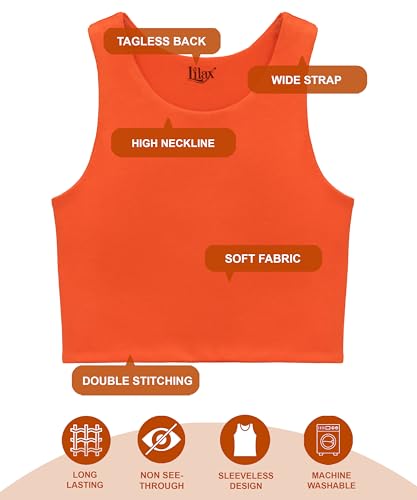 Image of Lilax Girls' Double Lined Sleeveless Basic Crop Tank Top