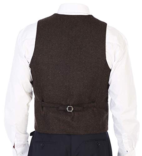 Gioberti Men's 6 Button Slim Fit Formal Herringbone Tweed Vest3