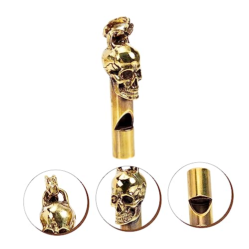 Silbato de cobre vintage con diseño de calavera para exteriores miniatura 2