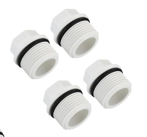 4Pcs White PPR Hose Cap Garden Plug Sprinkler Pipe Accessories 3/4 Inch Plastic White Hose Cap Garden Parts and Connectors Hose Connectors and Accessories