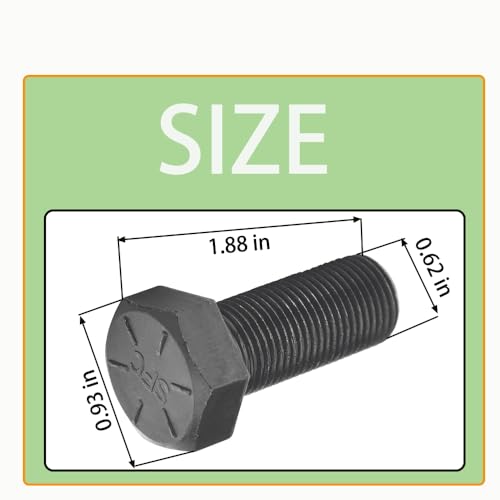 Image of 018-6020-00 GR 8 Hex Blade Bolts for Bad Boy 60 inch Mower Blades Series ZT, CZT, MZ, Outlaw, Magnum, Maverik Replacement 5 /8 inch-18 x 1-1 /2 inch GR 8 Hex Bolt (3 Pcs)