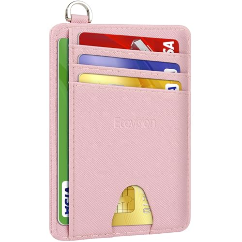 Image of Slim Minimalist Front Pocket Wallet, RFID Blocking Credit Card Holder Wallet with Detachable D-Shackle for Men Women