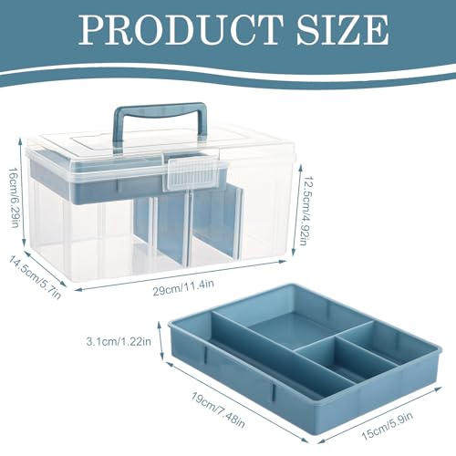 Lot de 2 boîtes de rangement empilables transparentes plastique avec couvercle - 3