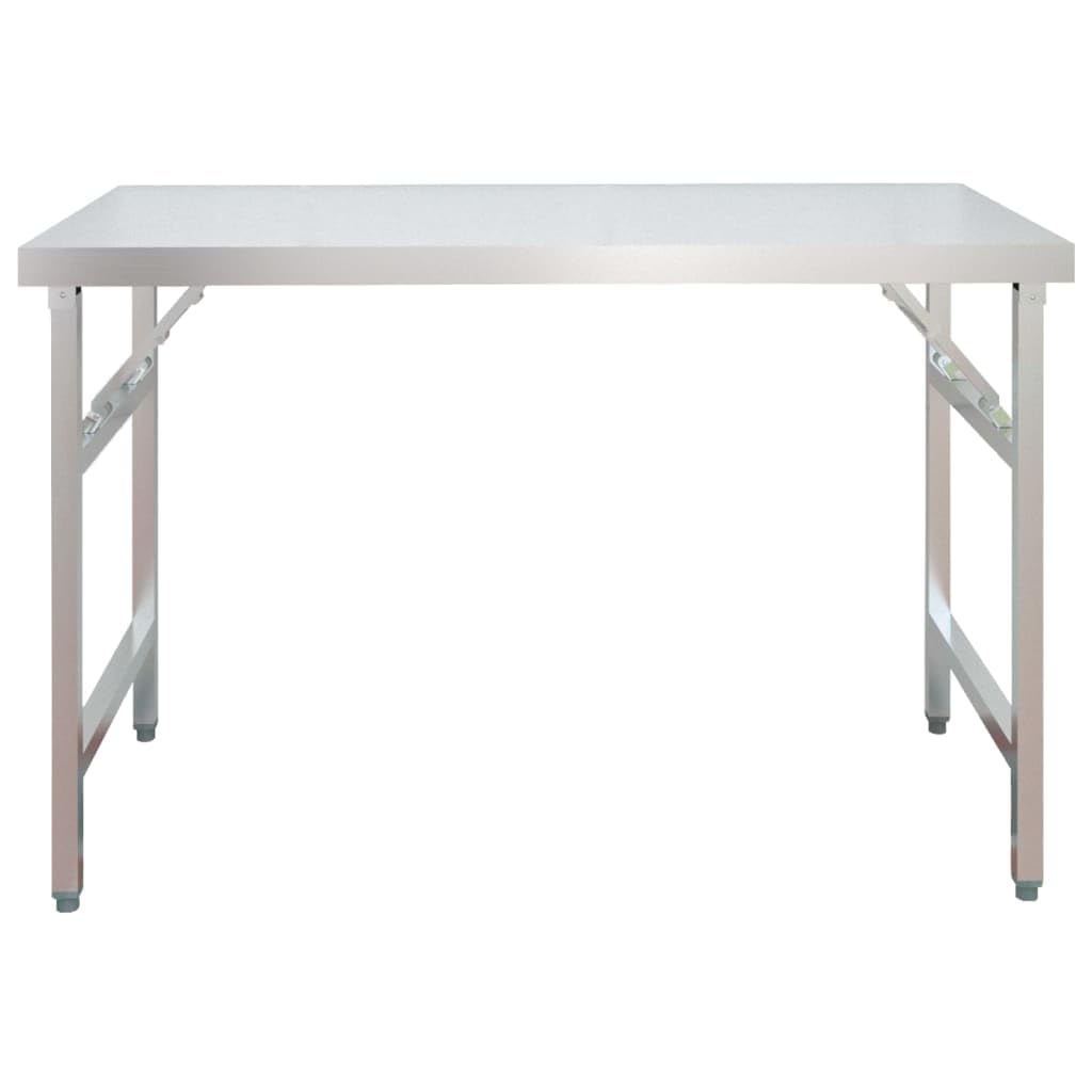 Tavolo da lavoro da cucina in acciaio inox con ripiano, 120 x 60 x 145 cm, per gastronomia, ristorante, cucina, commerciale, snack, catering, bar, caffetteria, mensa, bistrò e magazzino