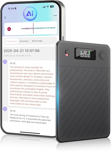 Enregistreur vocal AI ChatGPT appareil de traduction numérique 64 Go avec transcription