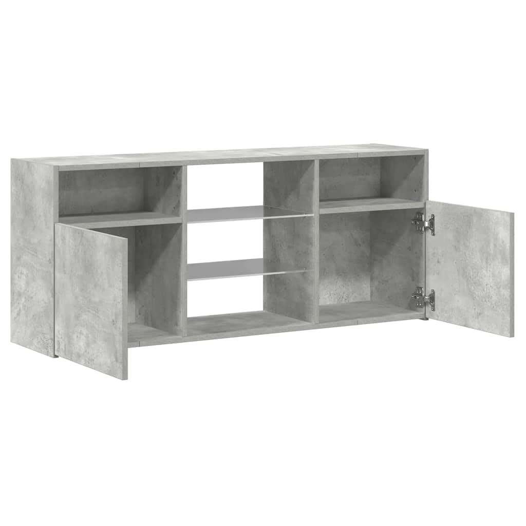 vidaXL Mobile Porta TV con Luci LED Grigio Cemento 120x30x50 cm